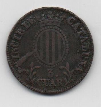 ESPAÑA ISABEL II DEL AÑO 1837 DE 3 CUARTOS